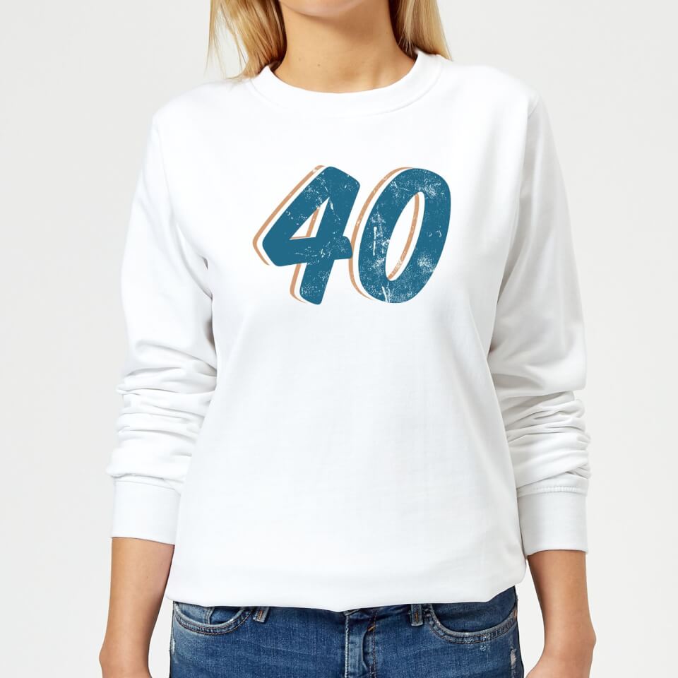 40 Distressed Women's Sweatshirt - White