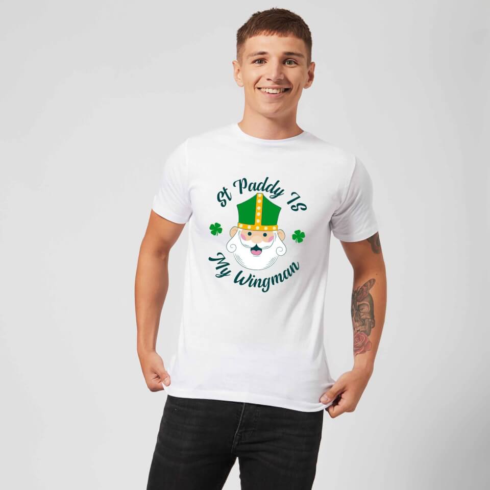 St Paddy Is My Wingman Men's T-Shirt - White 1
