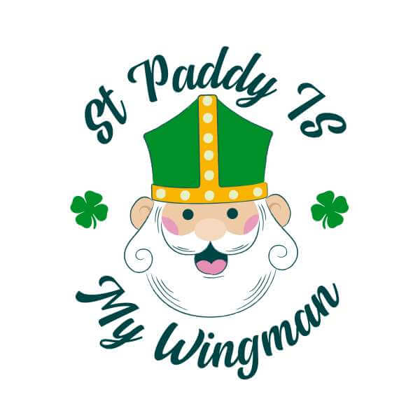 St Paddy Is My Wingman Men's T-Shirt - White 0