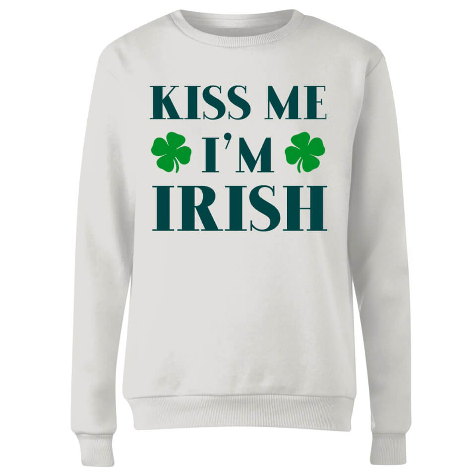 Kiss Me I'm Irish Women's Sweatshirt - White 2