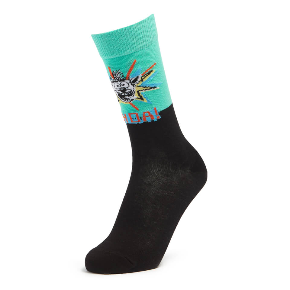 Men's Crash Bandicoot Character Socks - Black