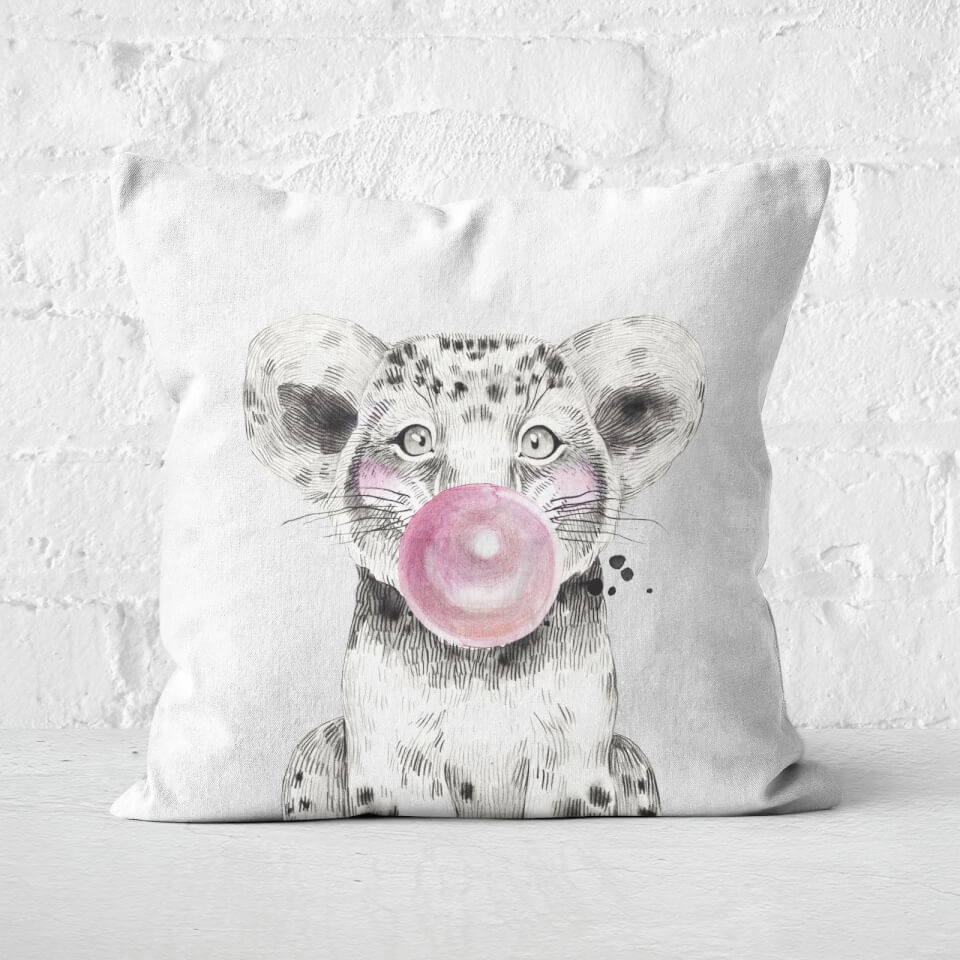 Bubblegum Cub Square Cushion