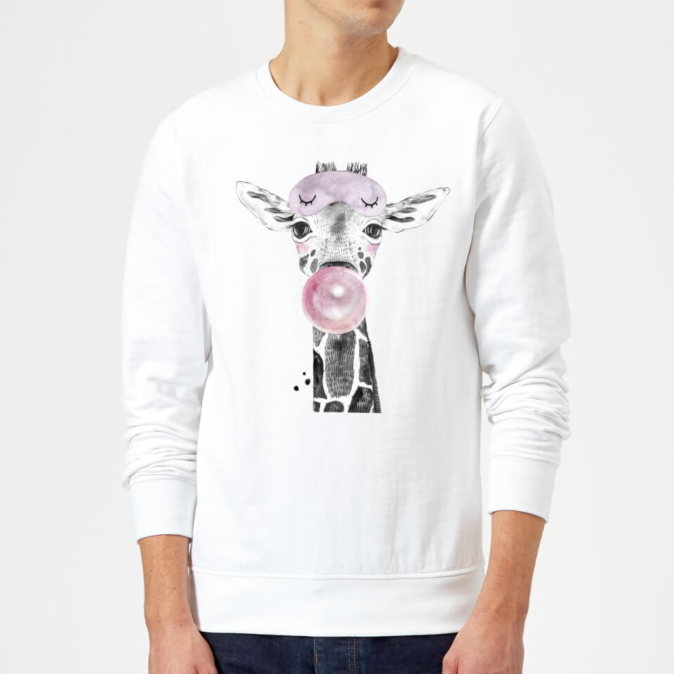 Bubblegum Giraffe Sweatshirt - White