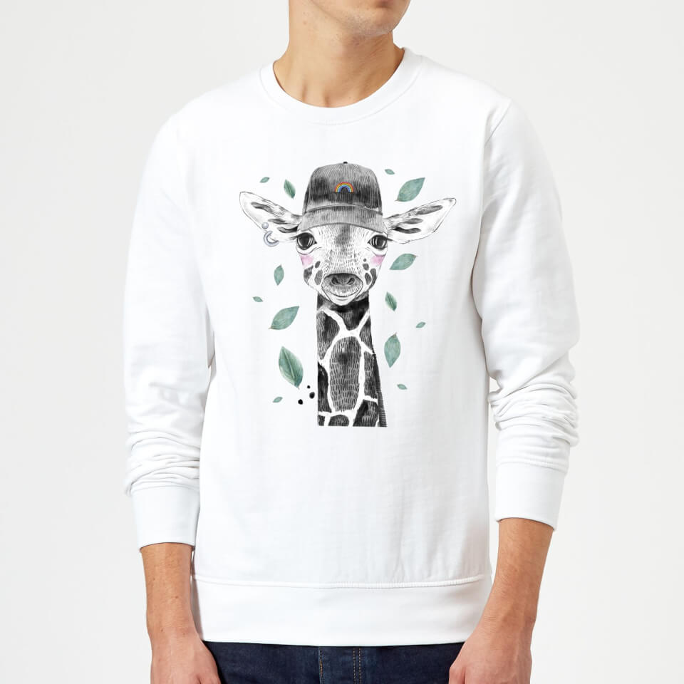 Rainbow Giraffe Sweatshirt - White