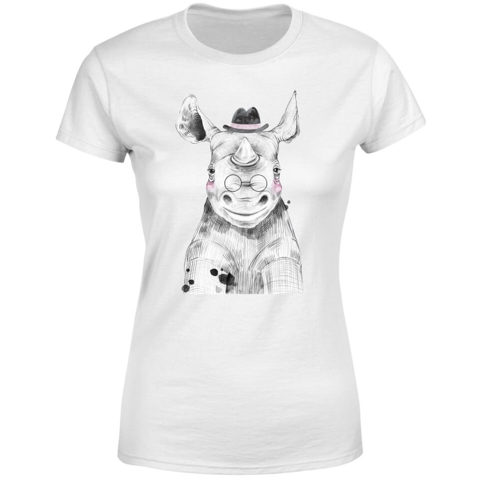Literate Rhino Women's T-Shirt - White 3