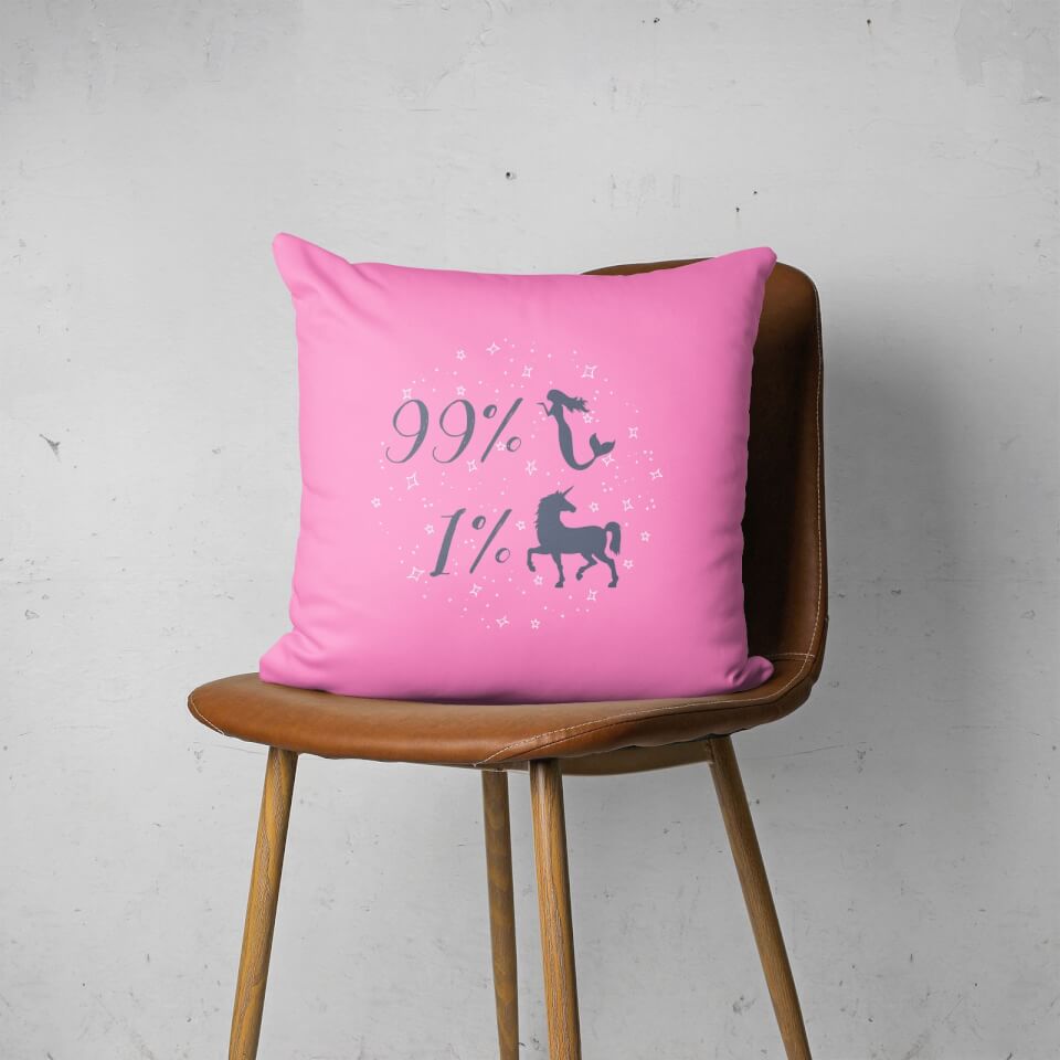 99% Mermaid 1 % Unicorn Square Cushion 2