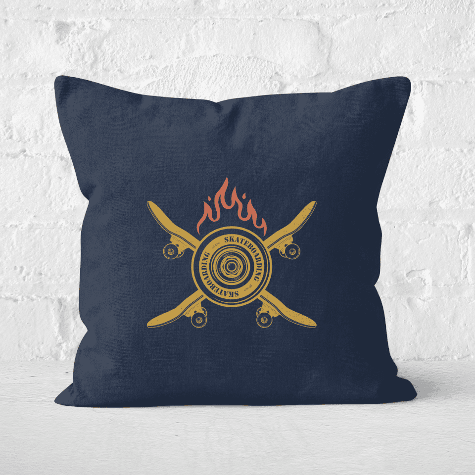 Skateboards On Fire Square Cushion