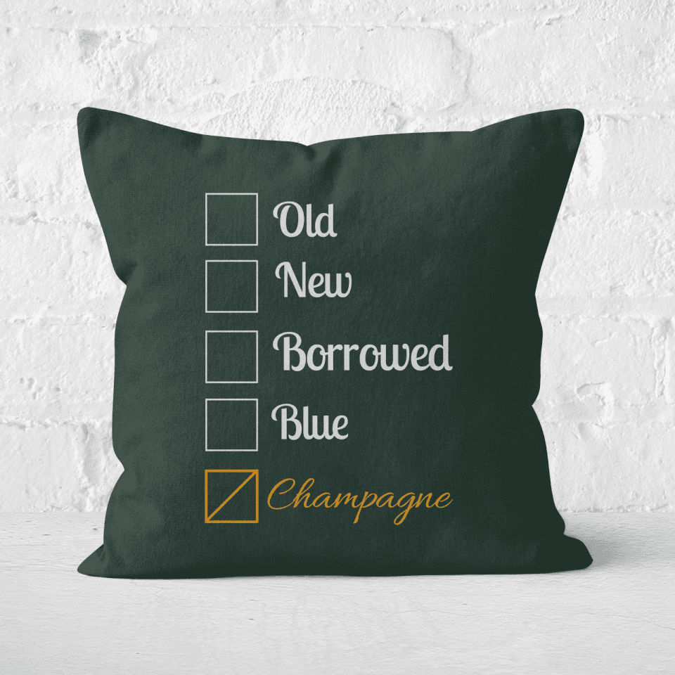Champagne Tick Box Square Cushion