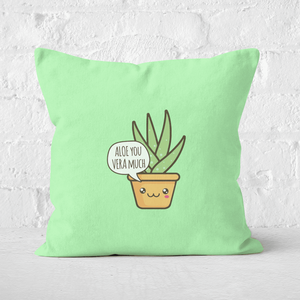 Aloe You Vera Much Square Cushion