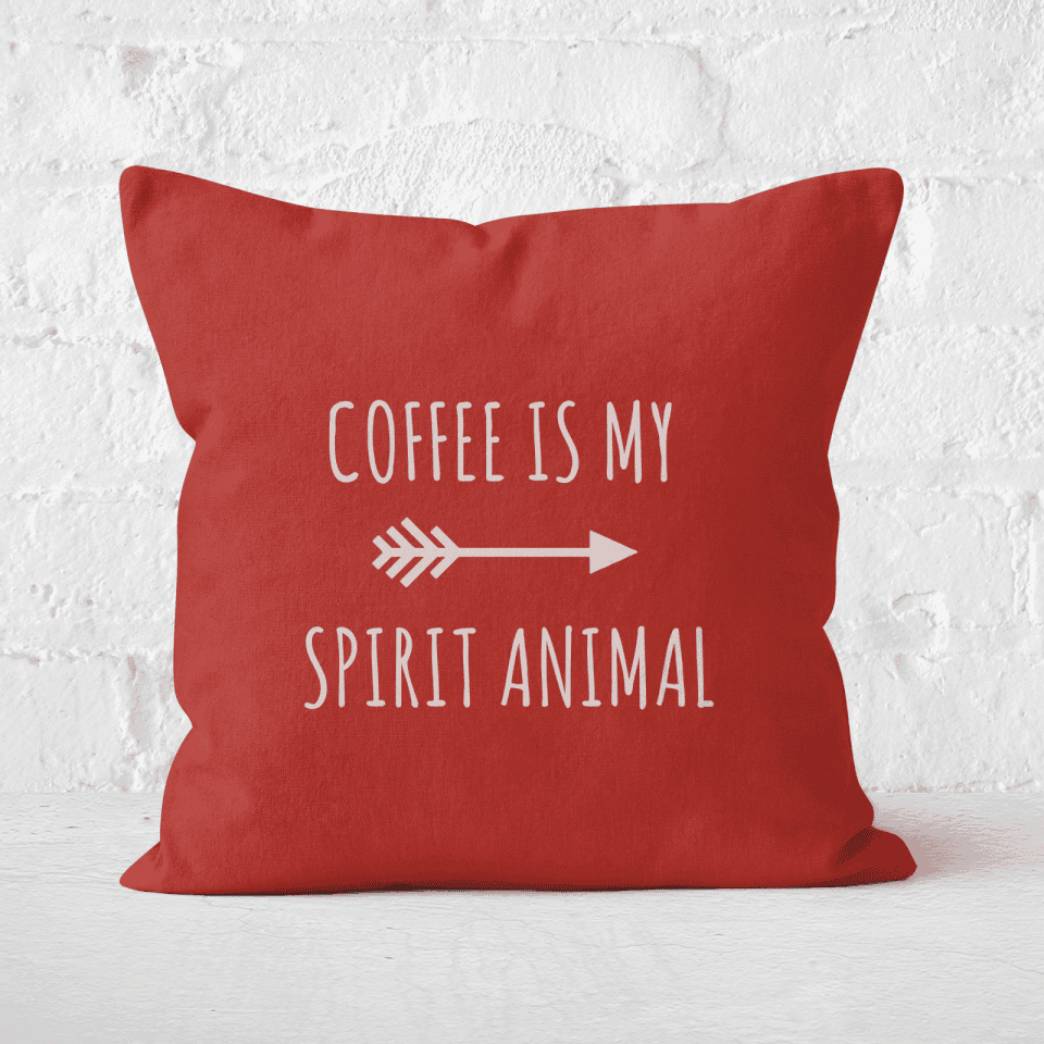 Coffee Is My Spirit Animal Square Cushion