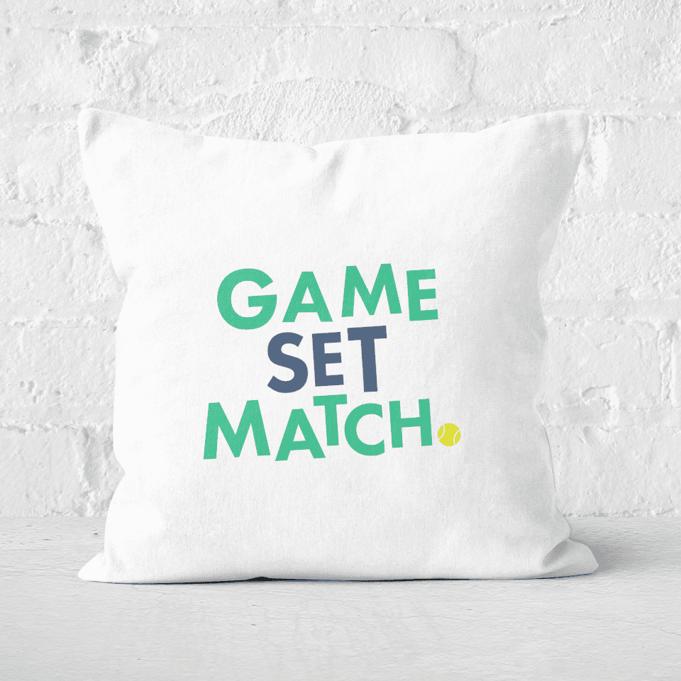 Game Set Match Square Cushion