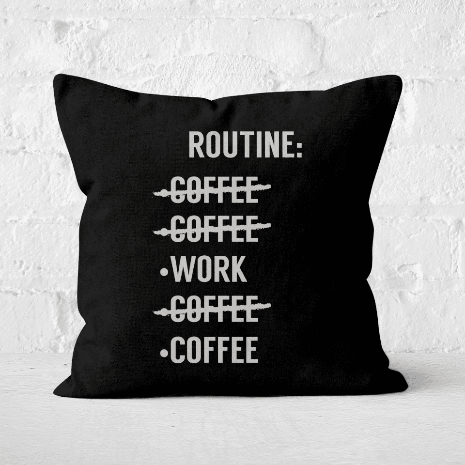 Coffee Routine Square Cushion