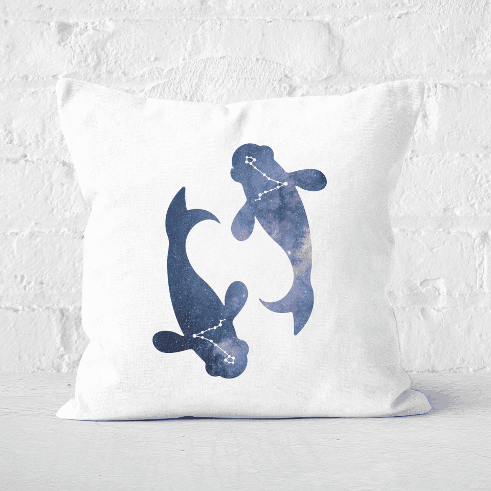 Pressed Flowers Pisces Square Cushion