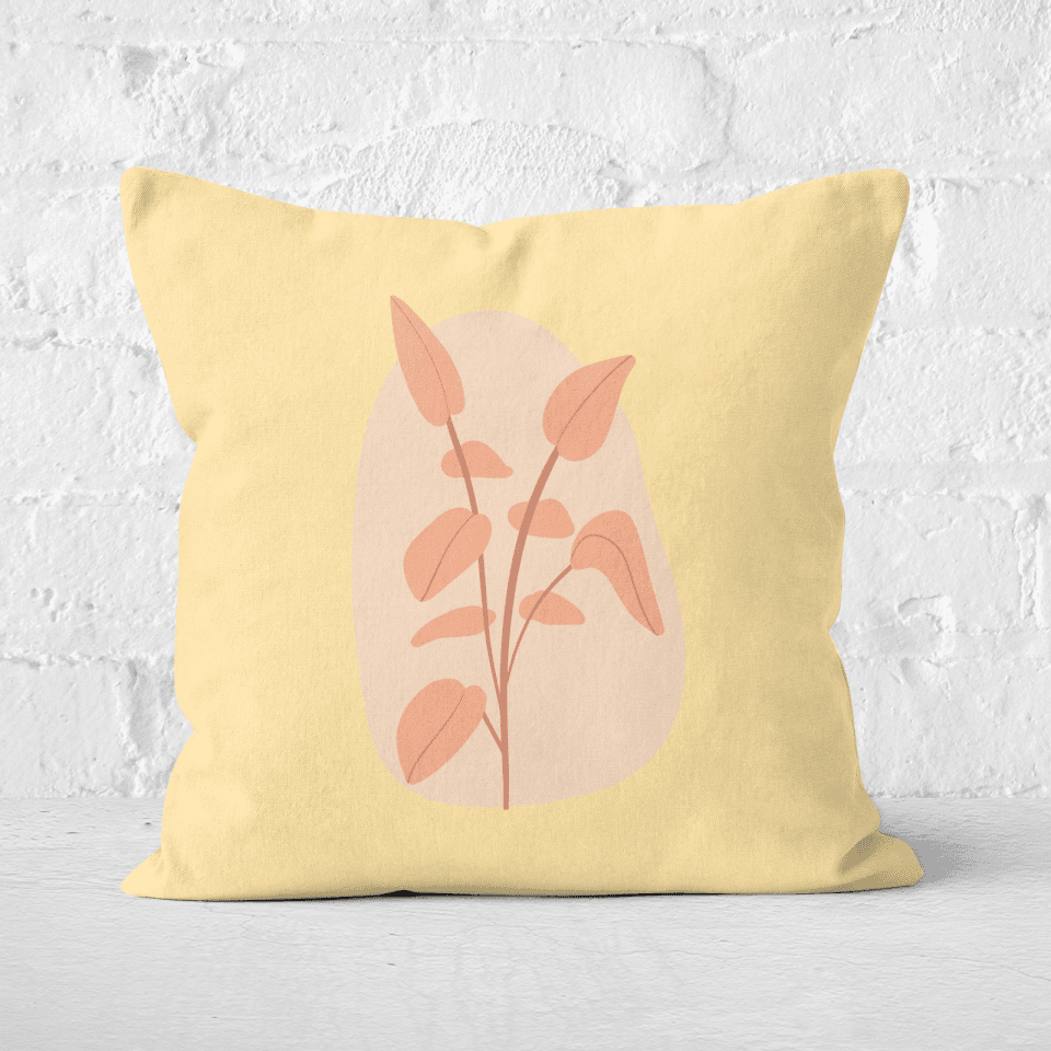 Pressed Flowers Stalk And Leaves Square Cushion