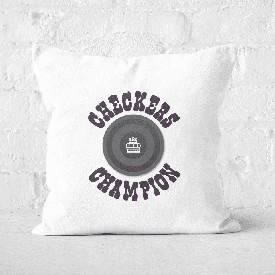 Checkers Champion Black Checker Square Cushion
