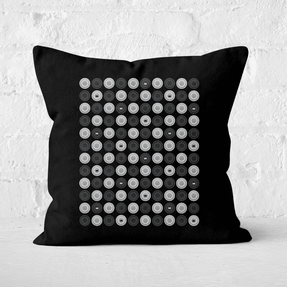 Monochrome Checkers Pattern Square Cushion