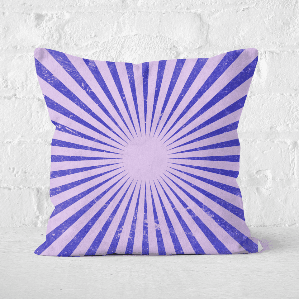 Pressed Flowers Circus Beams Purple Square Cushion