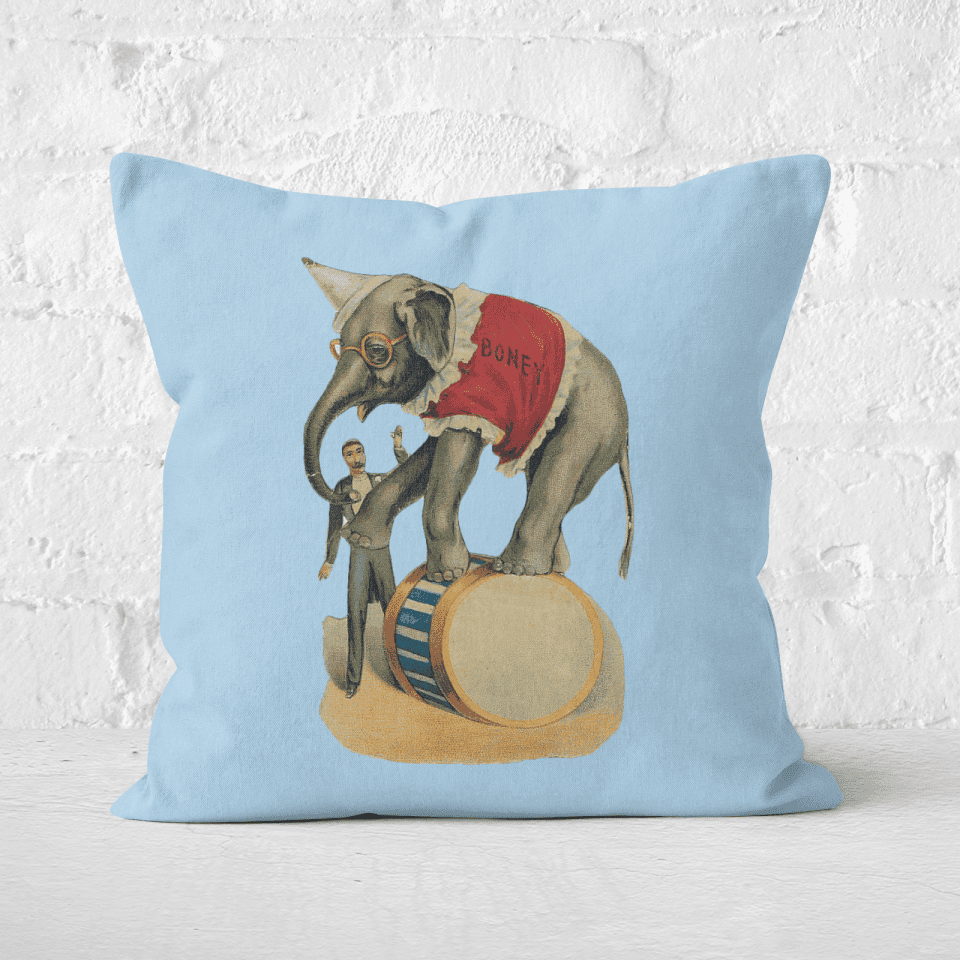Pressed Flowers Elephant Tricks Square Cushion