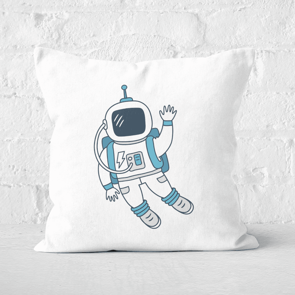 Astronaut Waving Square Cushion