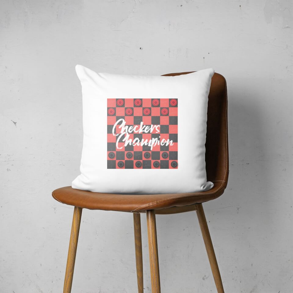 Checkers Board With Text Square Cushion 2