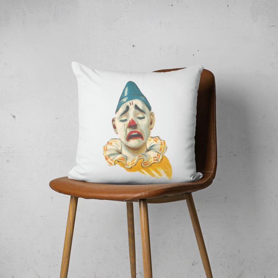 Pressed Flowers Crying Clown Square Cushion 2