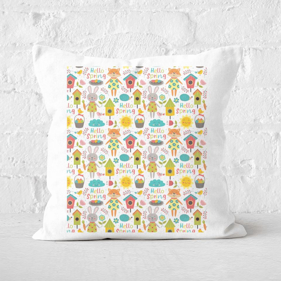 Pressed Flowers Spring Adventures Square Cushion