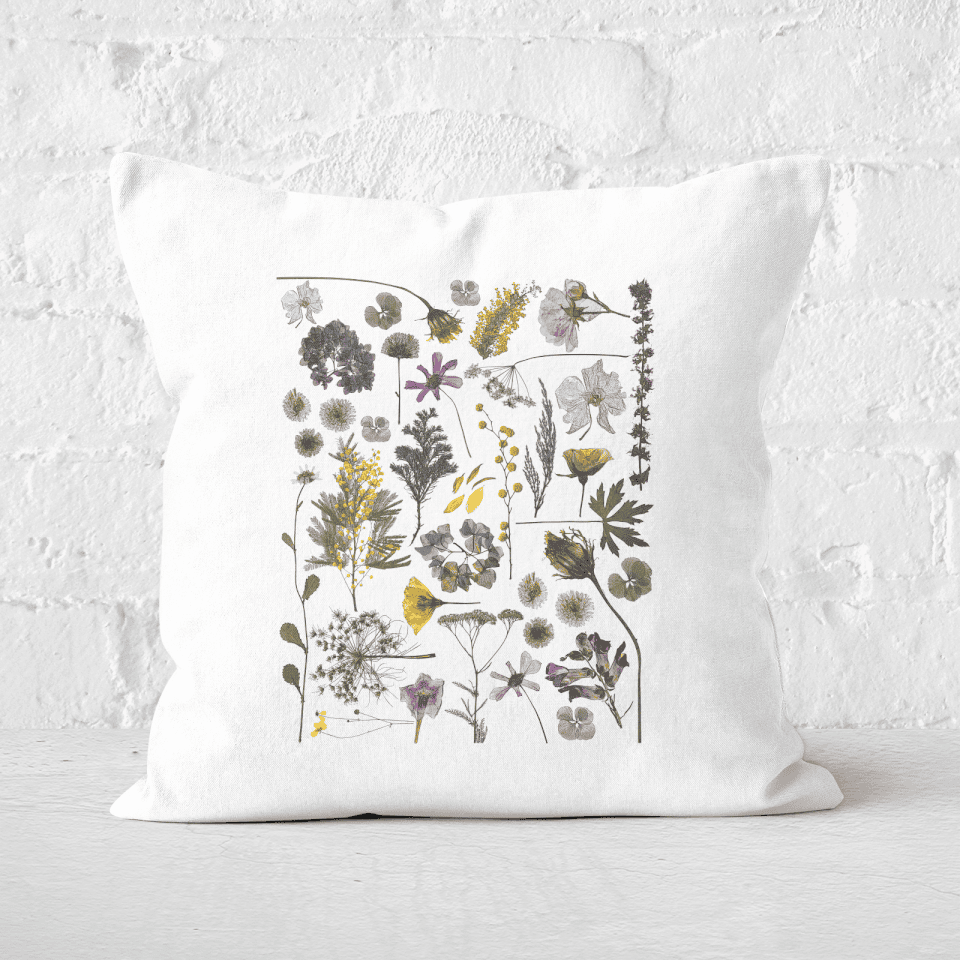 Pressed Flowers Pressed Flower Print Square Cushion