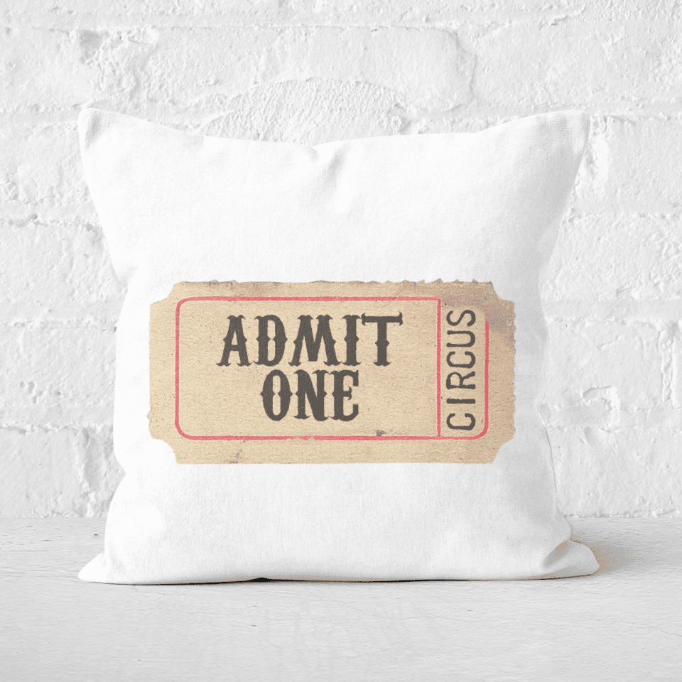 Pressed Flowers Circus Ticket Square Cushion