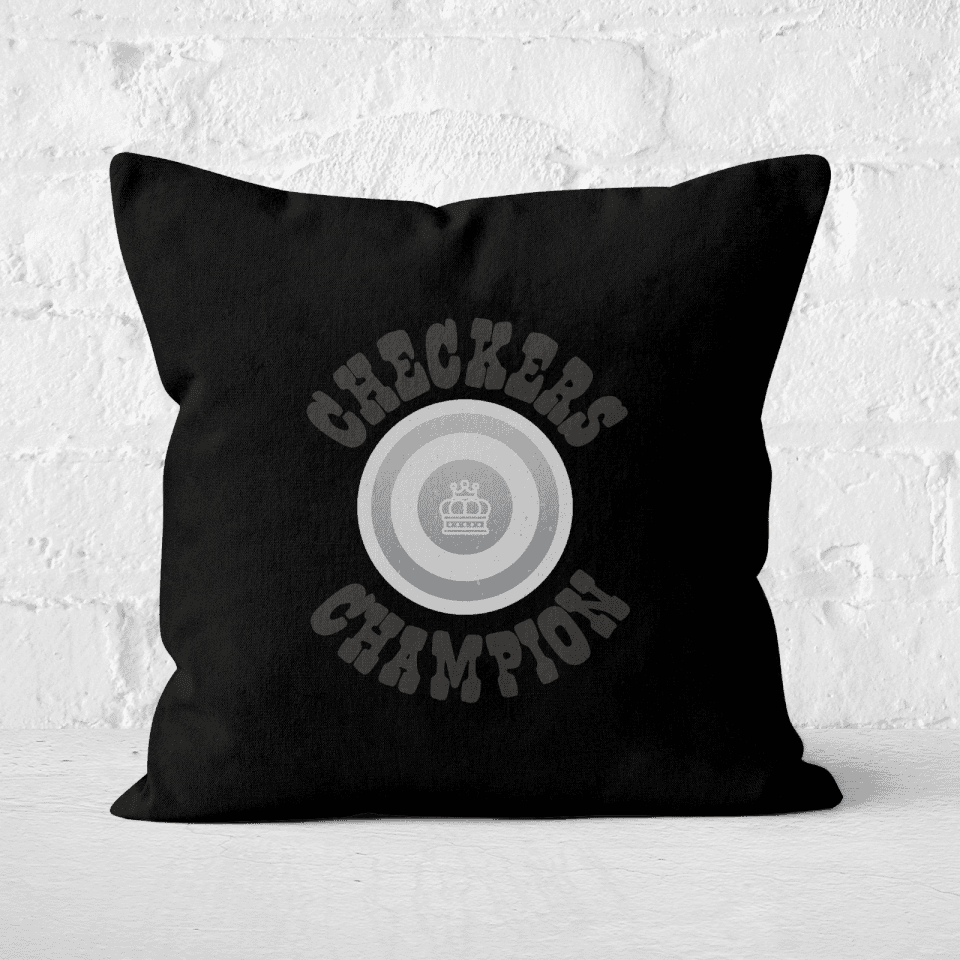 Checkers Champion White Checker Square Cushion