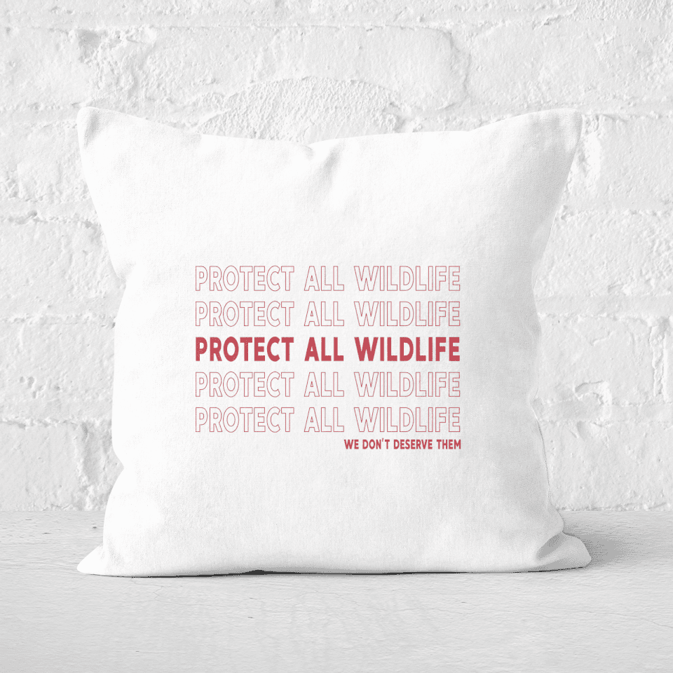 Pressed Flowers Protect All Wildlife Square Cushion