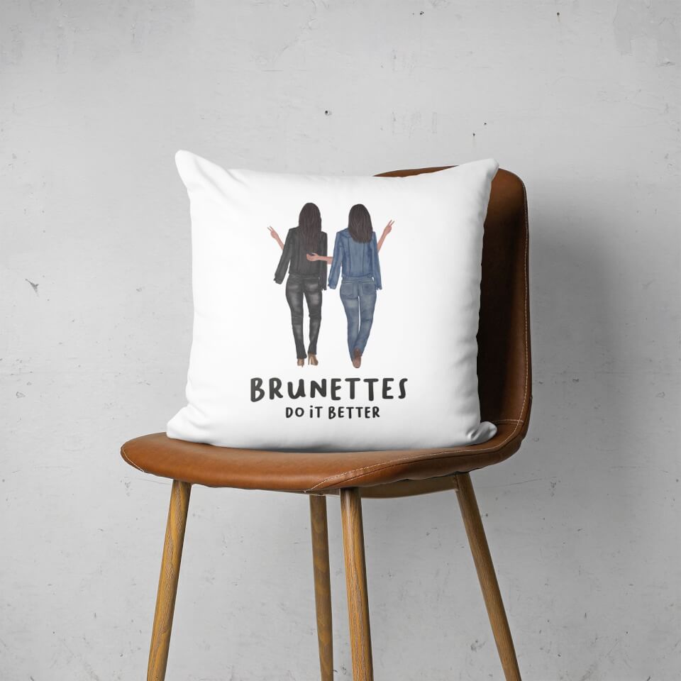 Pressed Flowers Brunettes Do It Better Square Cushion 2