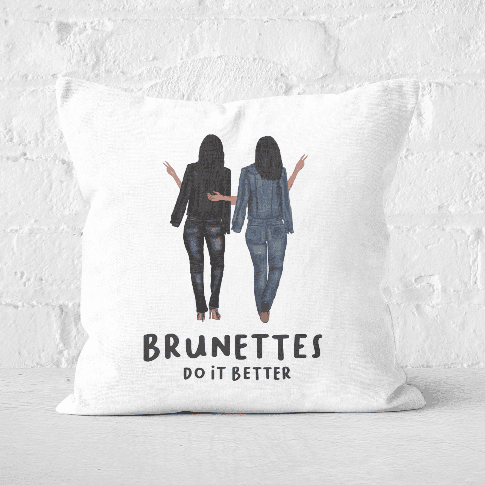 Pressed Flowers Brunettes Do It Better Square Cushion
