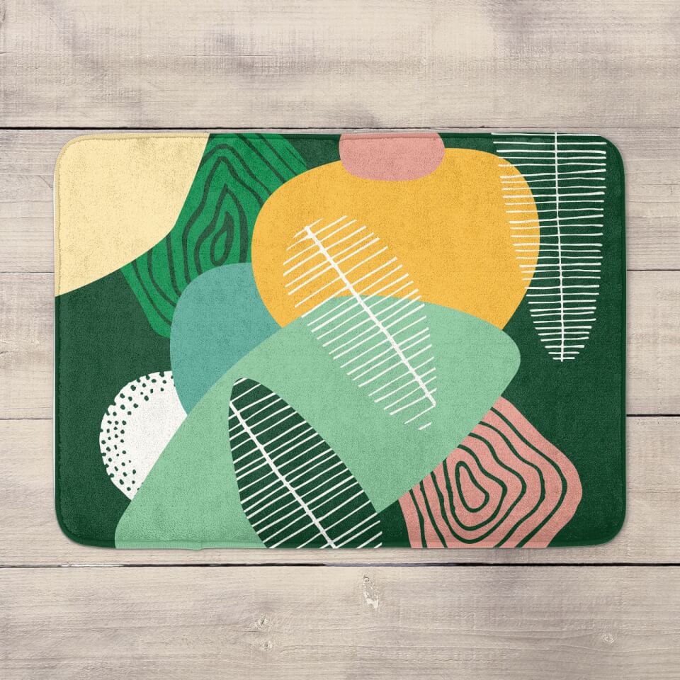 Abstract Leaves Bath Mat