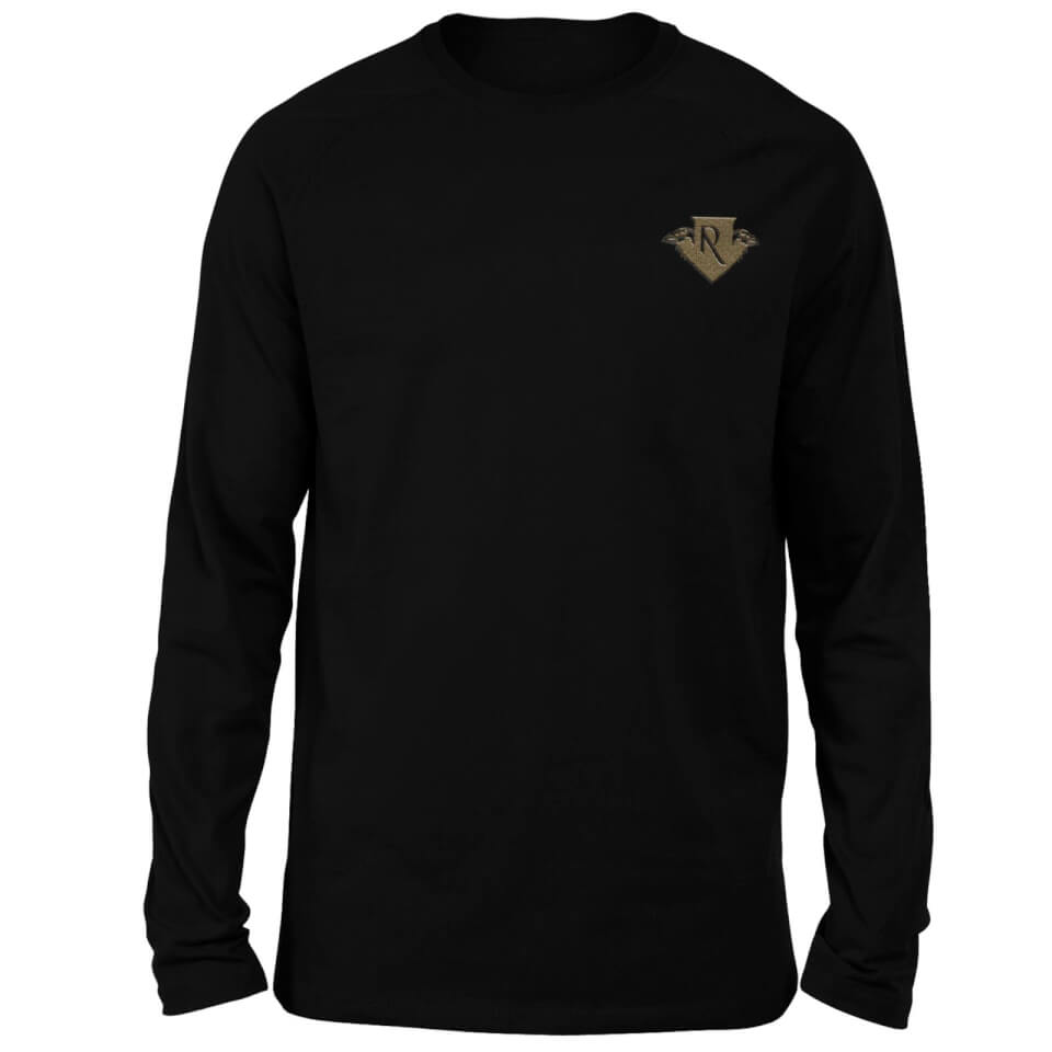 Harry Potter Ravenclaw Embroidered Unisex Long Sleeved T-Shirt - Black