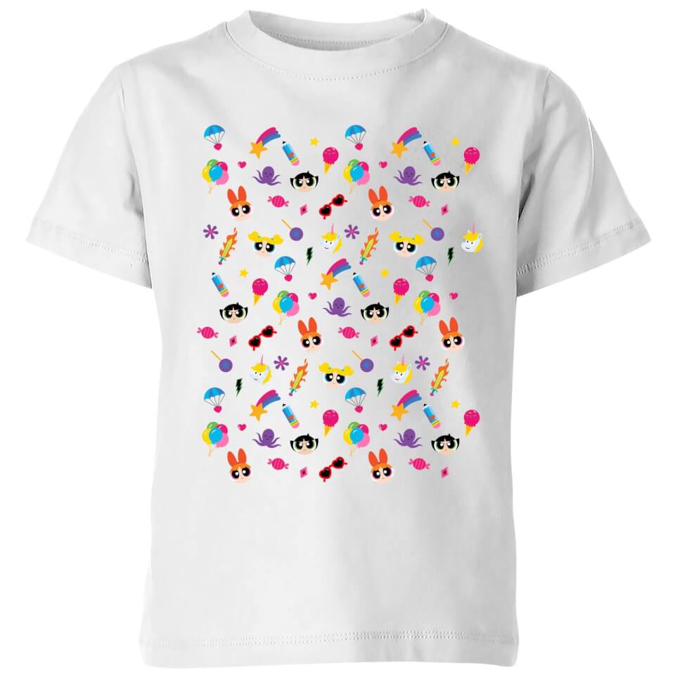 The Powerpuff Girls Pattern Kids' T-Shirt - White