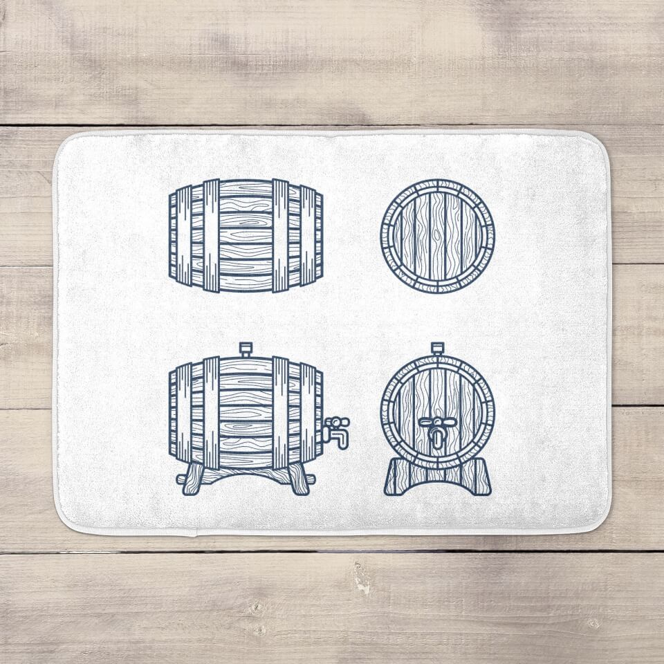Beer Barrels Bath Mat
