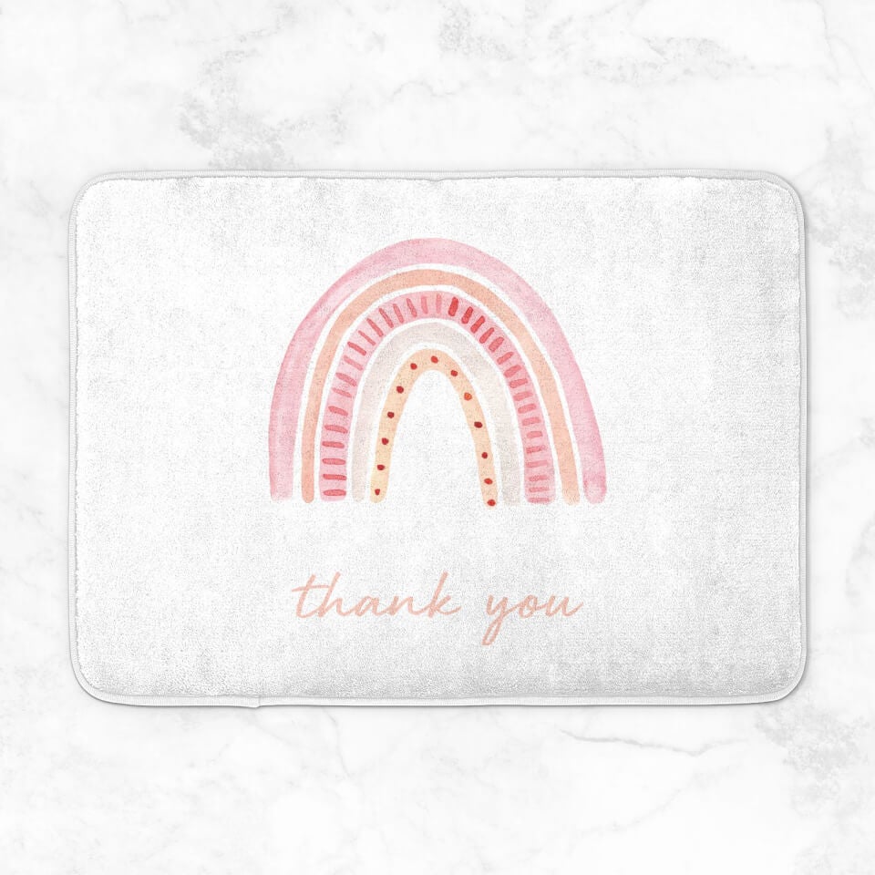 Thank You Pink Rainbow Bath Mat