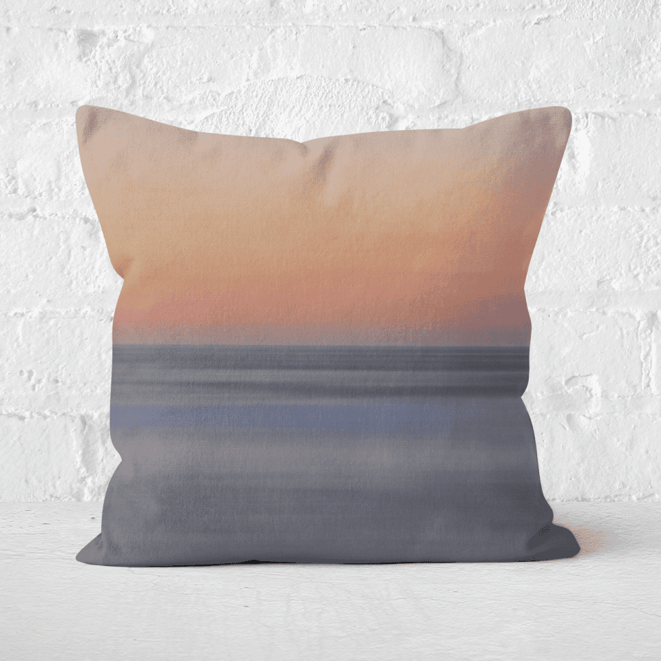 Sunset Orange Blue Square Cushion