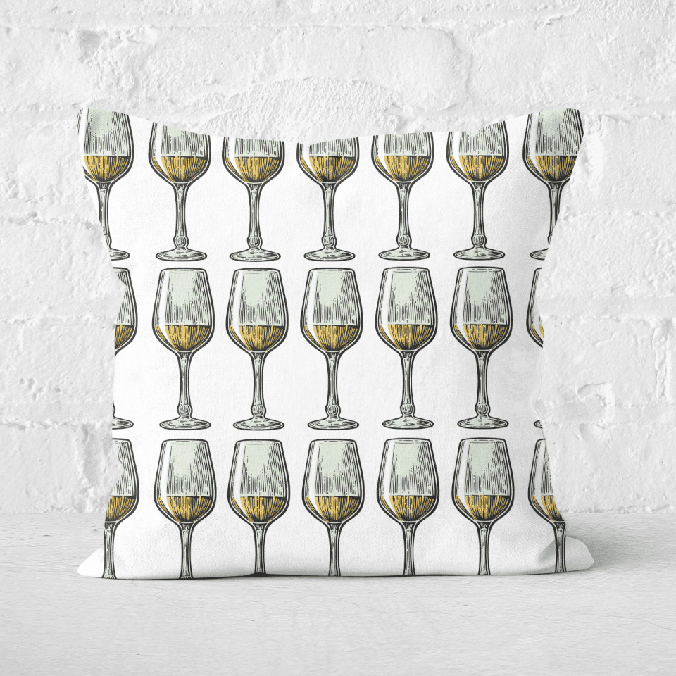 White Wine Square Cushion