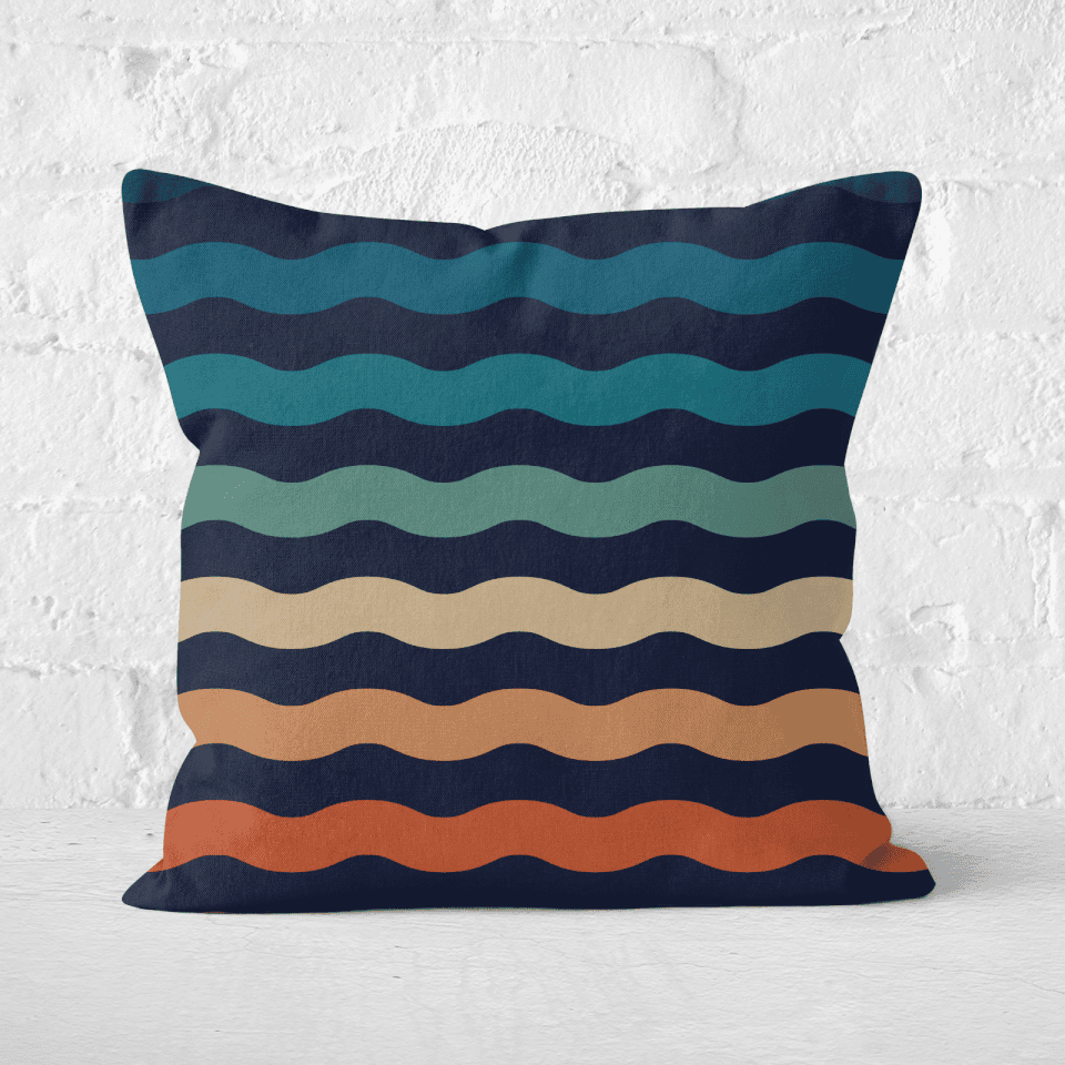 Rainbow Wave Square Cushion