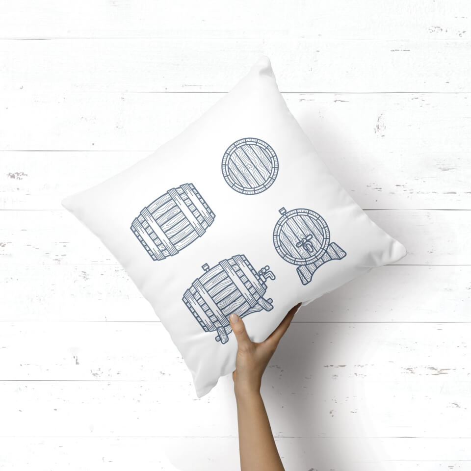 Beer Barrels Square Cushion 1