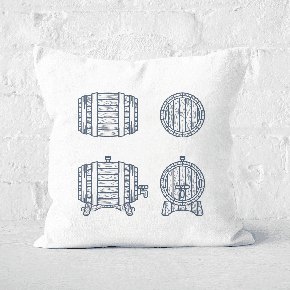 Beer Barrels Square Cushion