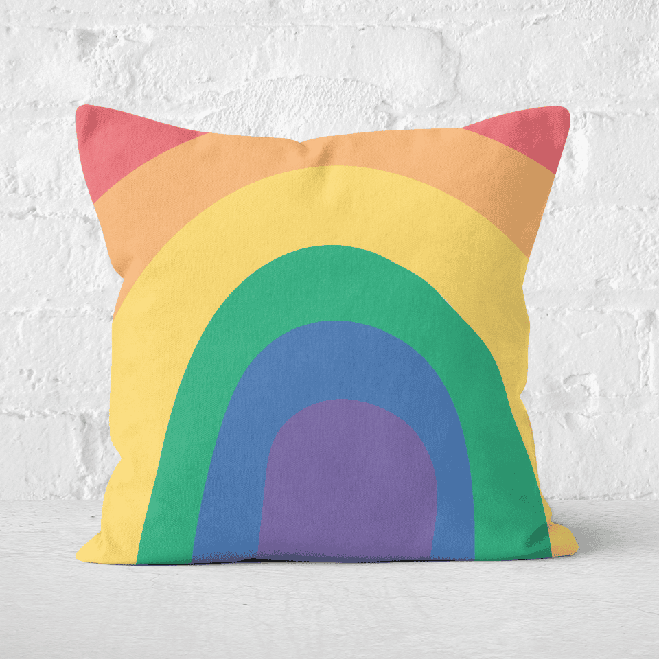 Close Up Rainbow Square Cushion