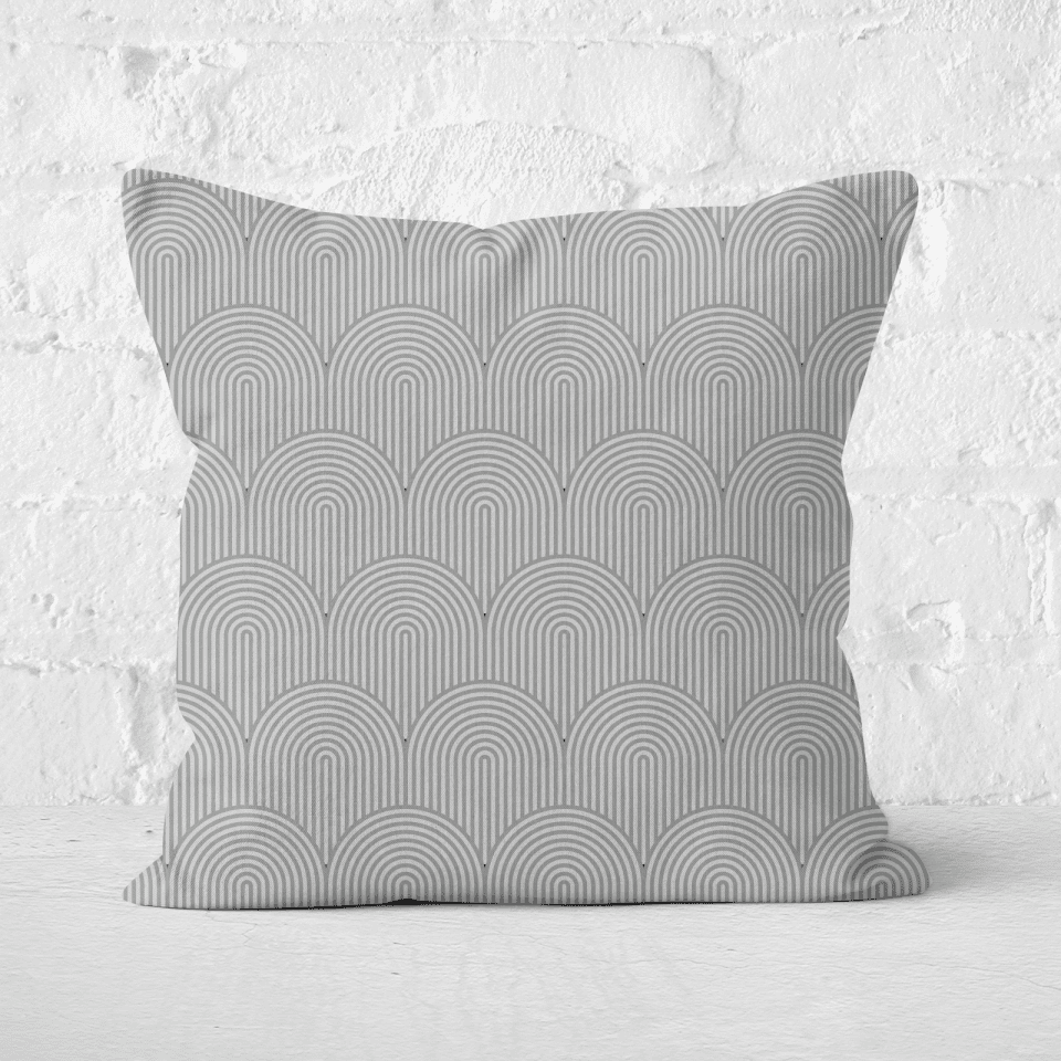 Trippy Rainbow Grey Square Cushion