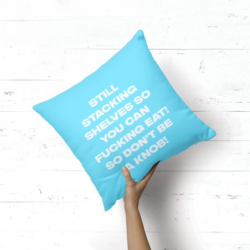 Still Stacking Shelves Square Cushion 1