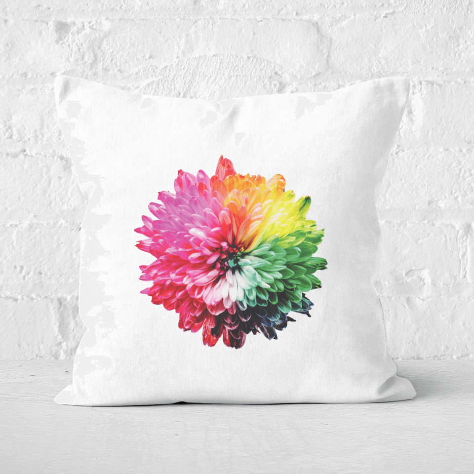 Fluro Flower Square Cushion