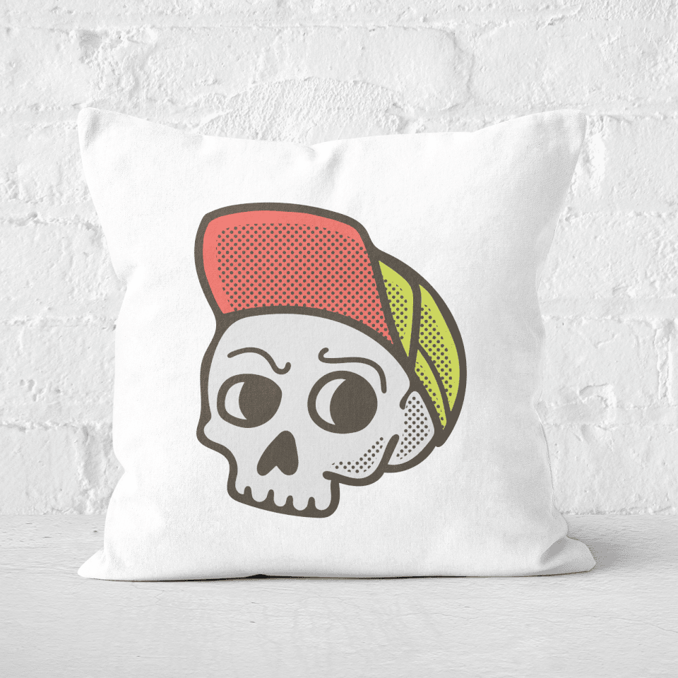 Baseball Cap Skull Square Cushion