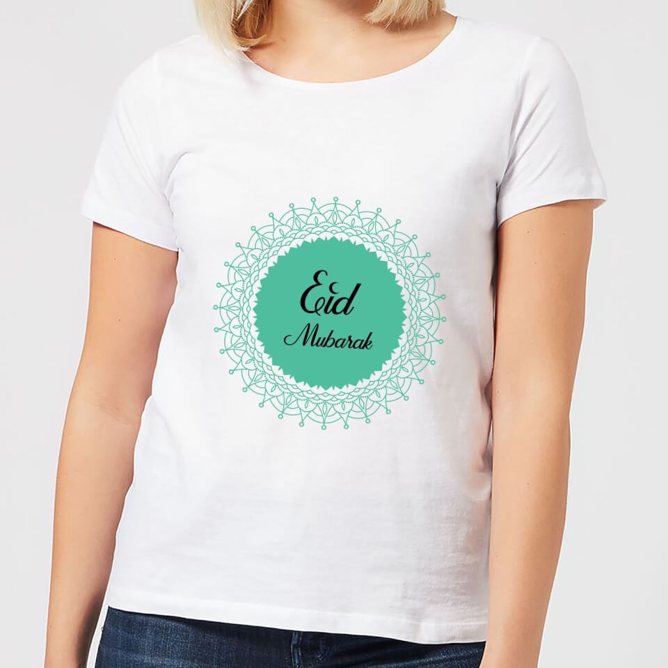 Eid Mubarak Earth Tone Wreath Women's T-Shirt - White