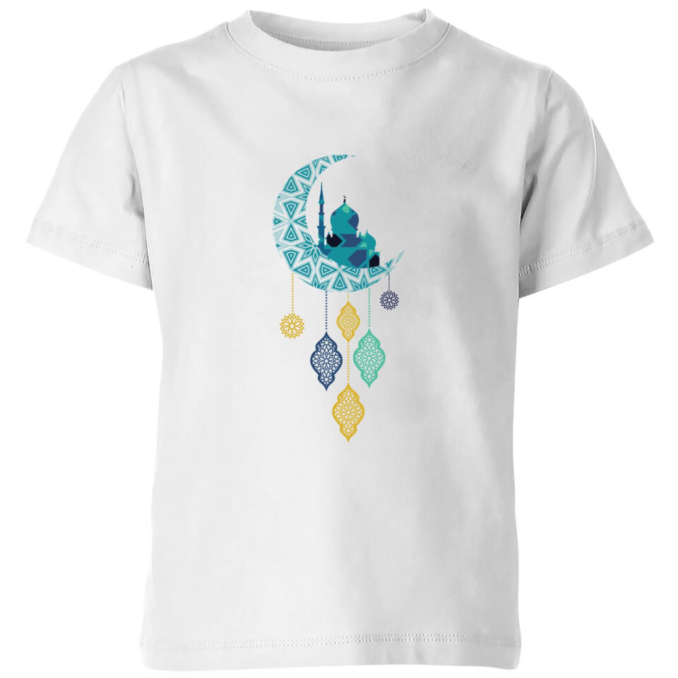 Eid Mubarak Moon Charm Kids' T-Shirt - White