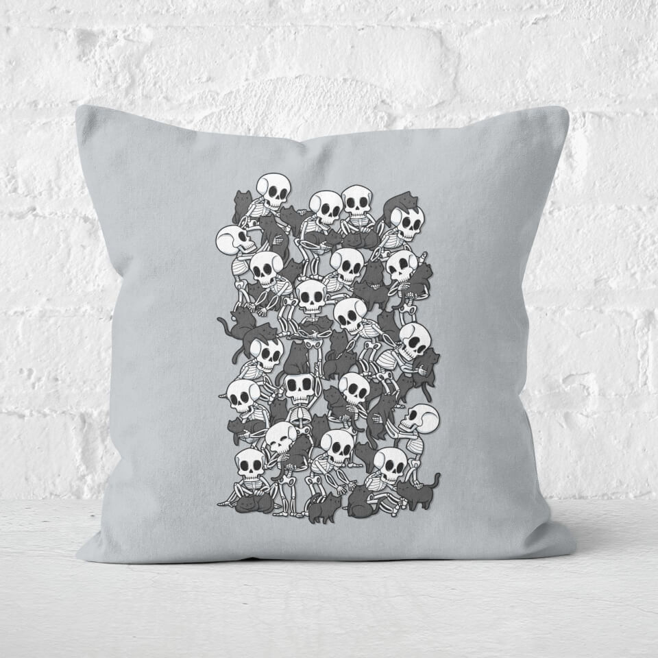 Cat Skull Party Square Cushion 0